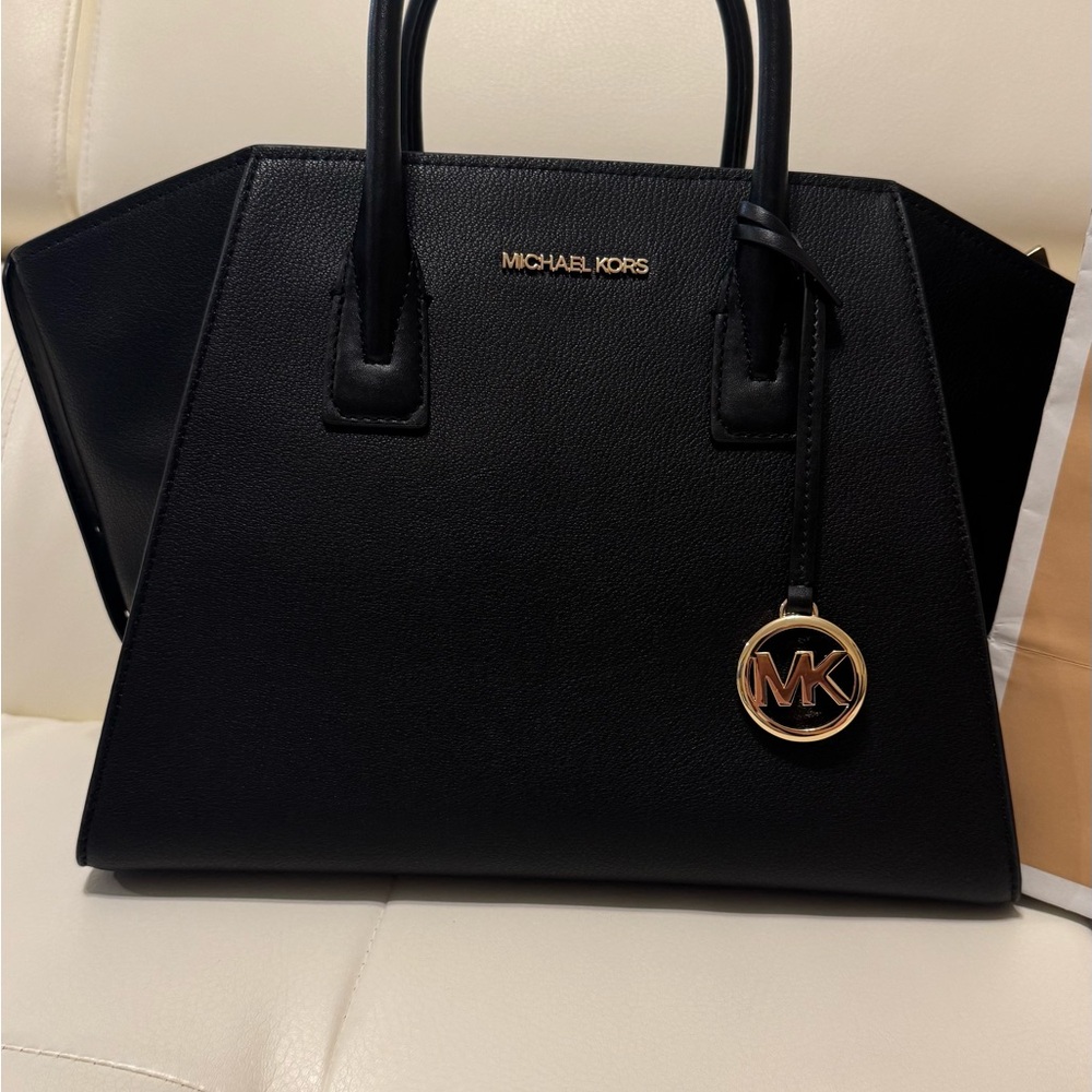 Michael Kors Jet Set Black Large Tote EW Chain Xbody Bag NWOT RARE